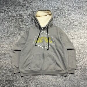 AC/DC Zip Up Hoodie Mens XL Gray Y2K 2010 Rock Music Grunge Skater Sweatshirt